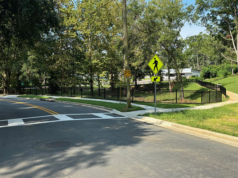 pleasant view of new greenspace.